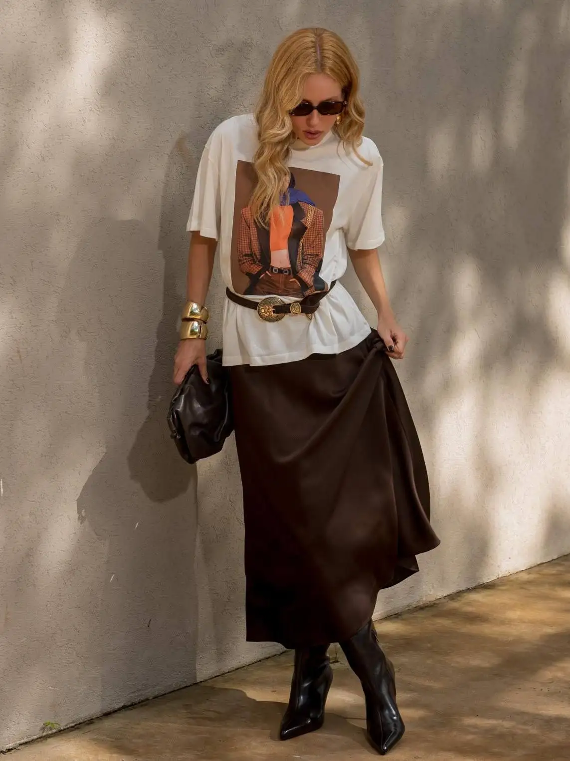 Retro American Vintage Summer Fashion Women's Model Print Spicy Girl Loose Casual Pure Cotton Short Sleeve T-Shirt Women