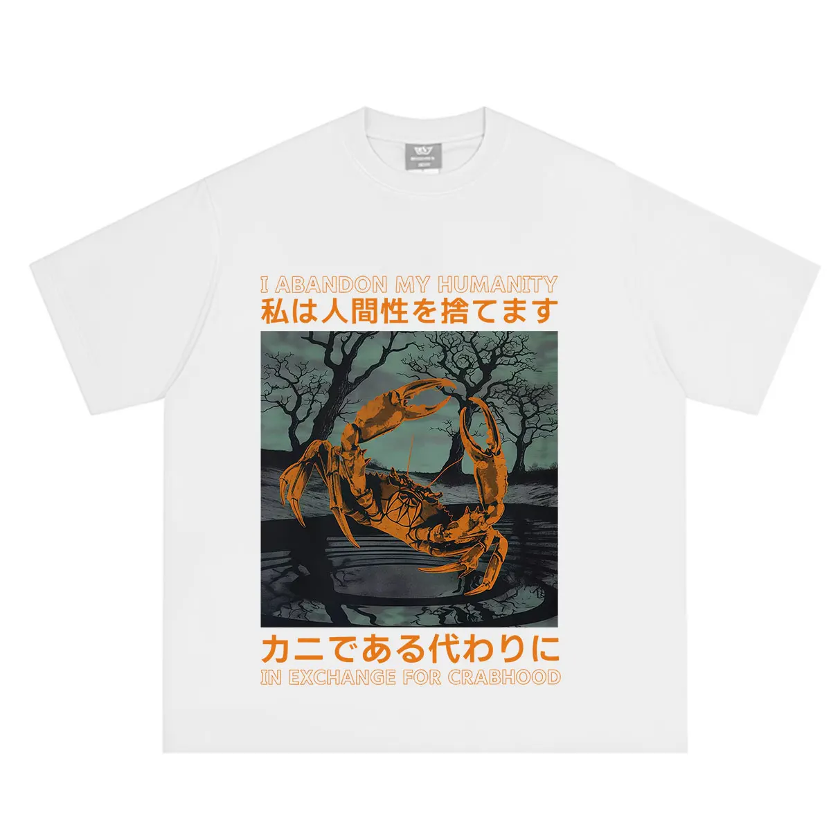 Funny Crab Failed As A Human But I Shall Succeed As Print T-shirt Men Women Hip Hop Oversized Summer Y2K O-Neck Cotton T Shirts