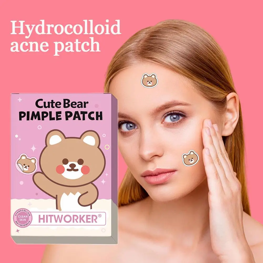 48 قطعة الدب الكرتون الغروانية المائية حب الشباب التصحيح لطيف الحيوان غير مرئية علاج حب الشباب ملصق تنفس معتدل وغير مزعجة #3