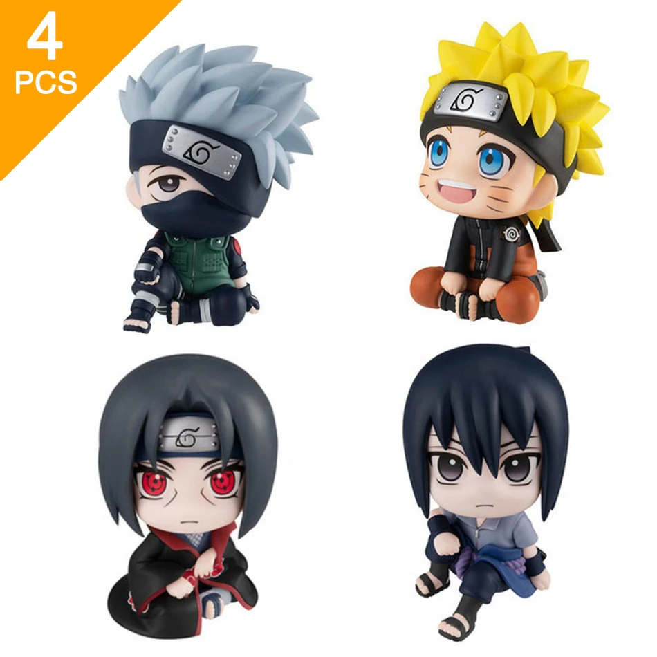 9cm anime naruto figura naruto kakashi figura de ação qversão kawaii sasuke itachi estatueta modelo pvc decoração do carro coleção