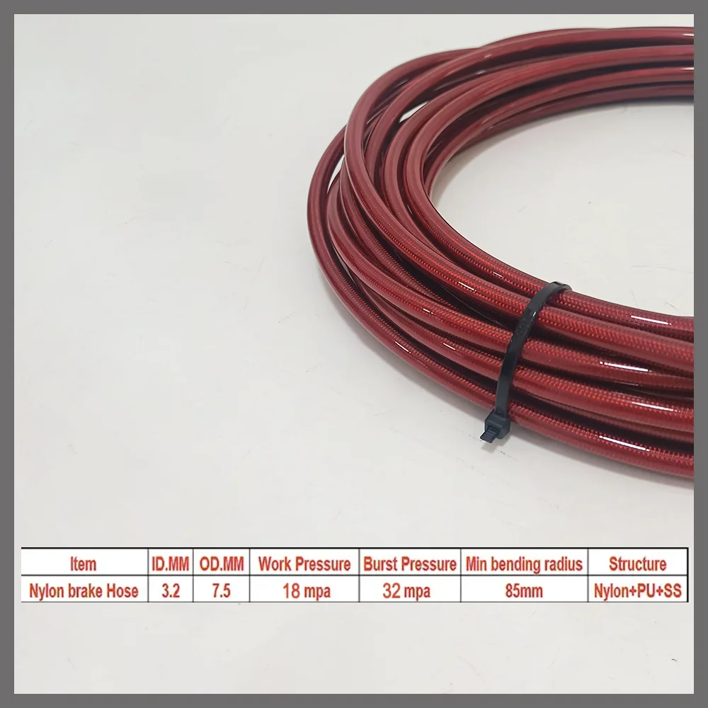 AN3 1M Hose Stainless Steel Braided Motorcycle Hydraulic Brake Hose Line Nylon  Clutch Oil Line Dirt Bike Modification Pipe