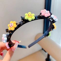 Girls Hairband with Hair Clip Handmade Cartoon Flower Strawberry Hairbands Birthday Gifts Headwear Headband Hair Accessories