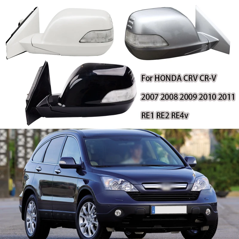 Side Mirror for HONDA CR-V CRV 2007 2008 2009 2010 2011, Power Heated Rearview Mirror Assembly Left/Right 5/7/9 Wire Compatible