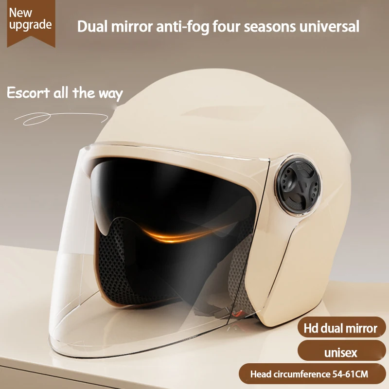 

Motorcycle electric vehicle helmet for men and women four seasons general lightweight durable winter warm safety helmet