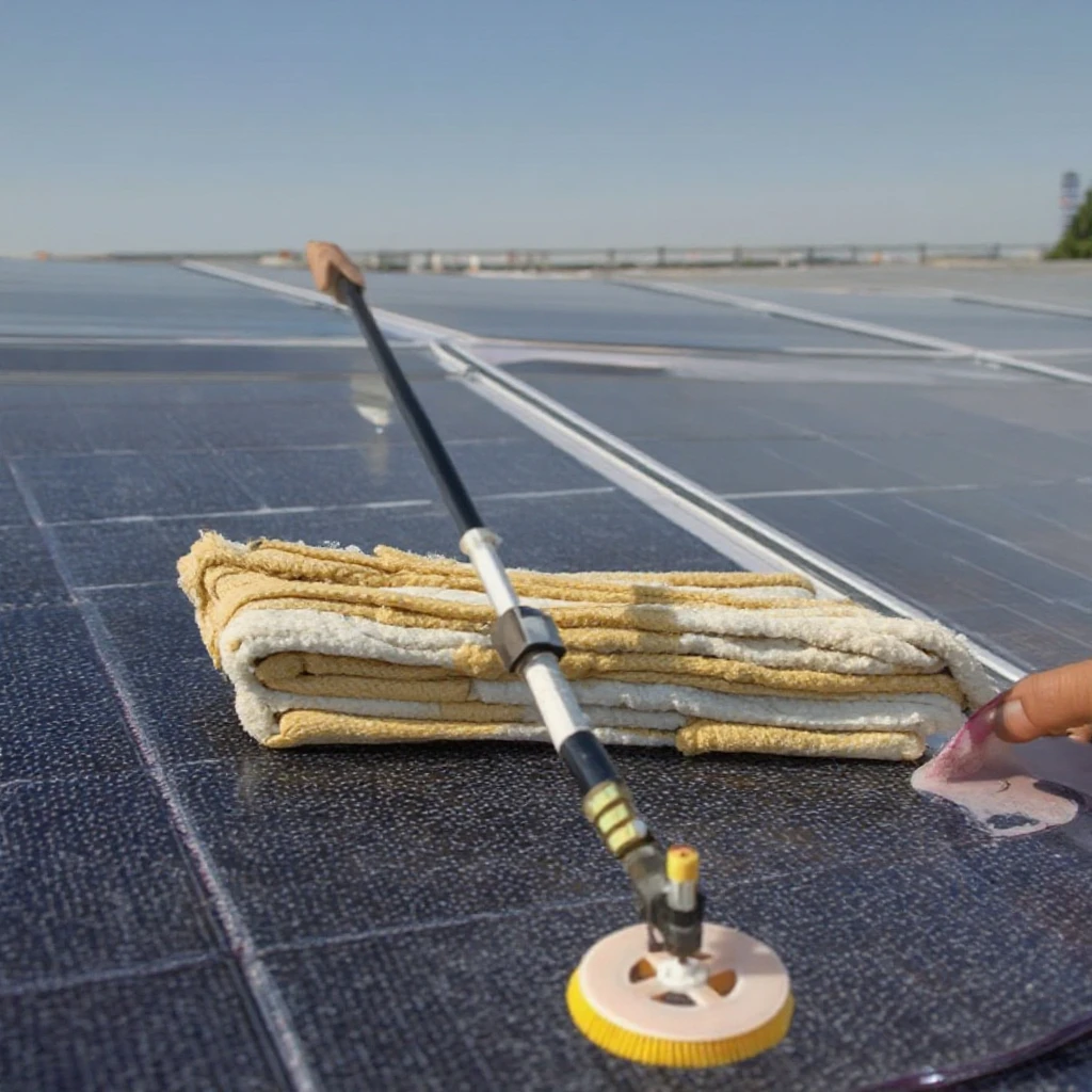 

Single-Head PP Material Solar Panel Cleaning Brush With Extendable Pole Electric Version PV Solar Panel Cleaning Rotating Brush