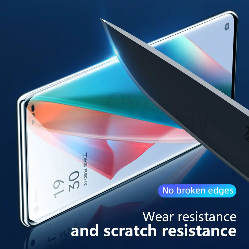 4-1pcs UV anti-spy Tempered glass For oppo find x3 reno 9 6 5 4 3 pro plus Screen Protector A1 pro Privacy Glass Protective Film