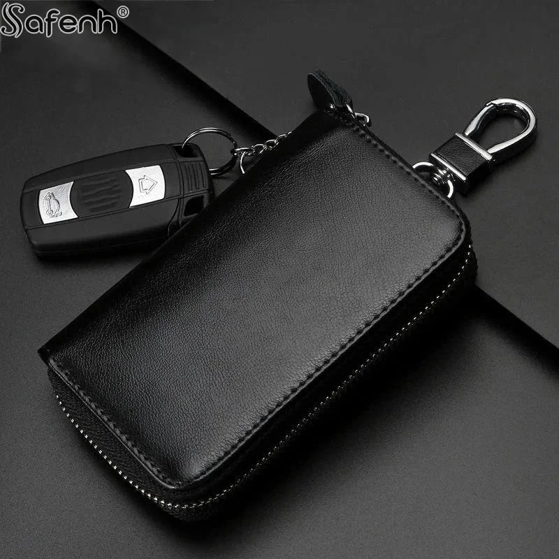 Car Key Bag Large Capacity Zipper Men's And Women's Waist Hanging Household Key Bag Buckle Universal Multi-function Key Bag For