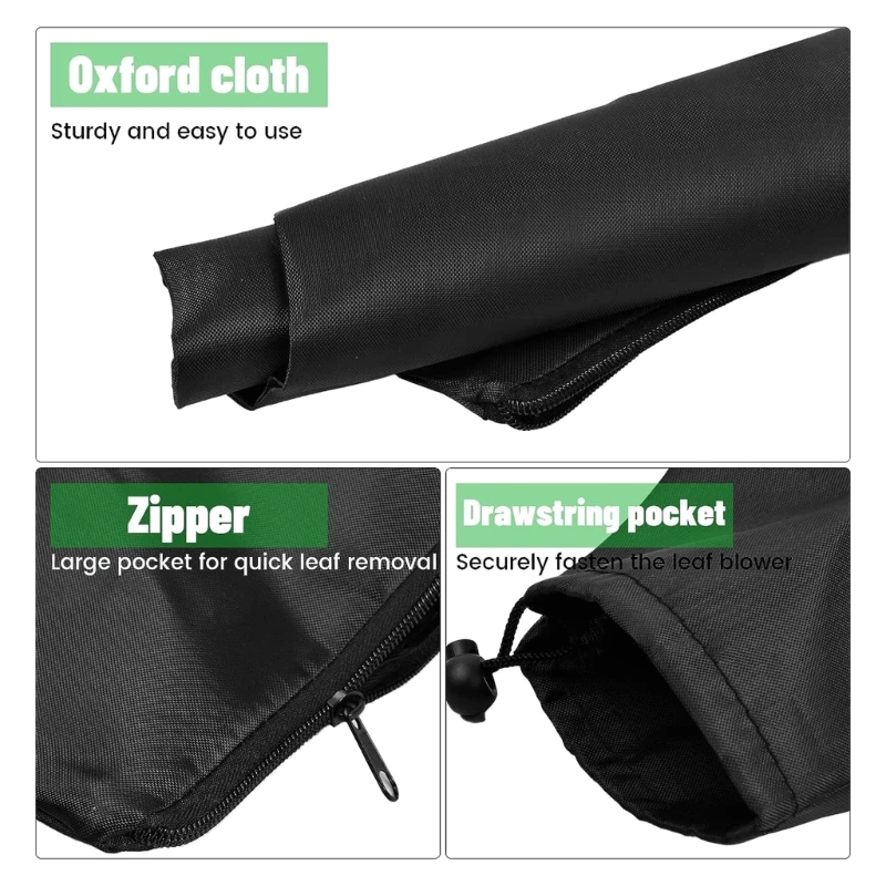 652F Leaf Vacuum Collection Bag Leaf Blower Bag Replacement Waterproof Oxford Leaf Blower Storage Bag Zippered Bottom