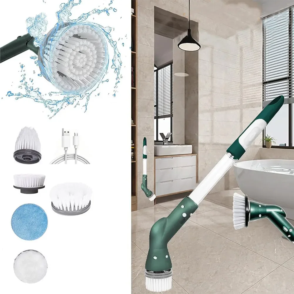 6 IN 1 Electric Cleaning Brush Electric Spin Cleaning Scrubber Electric Cleaning Tools Home Kitchen Bathroom Cleaning Gadgets