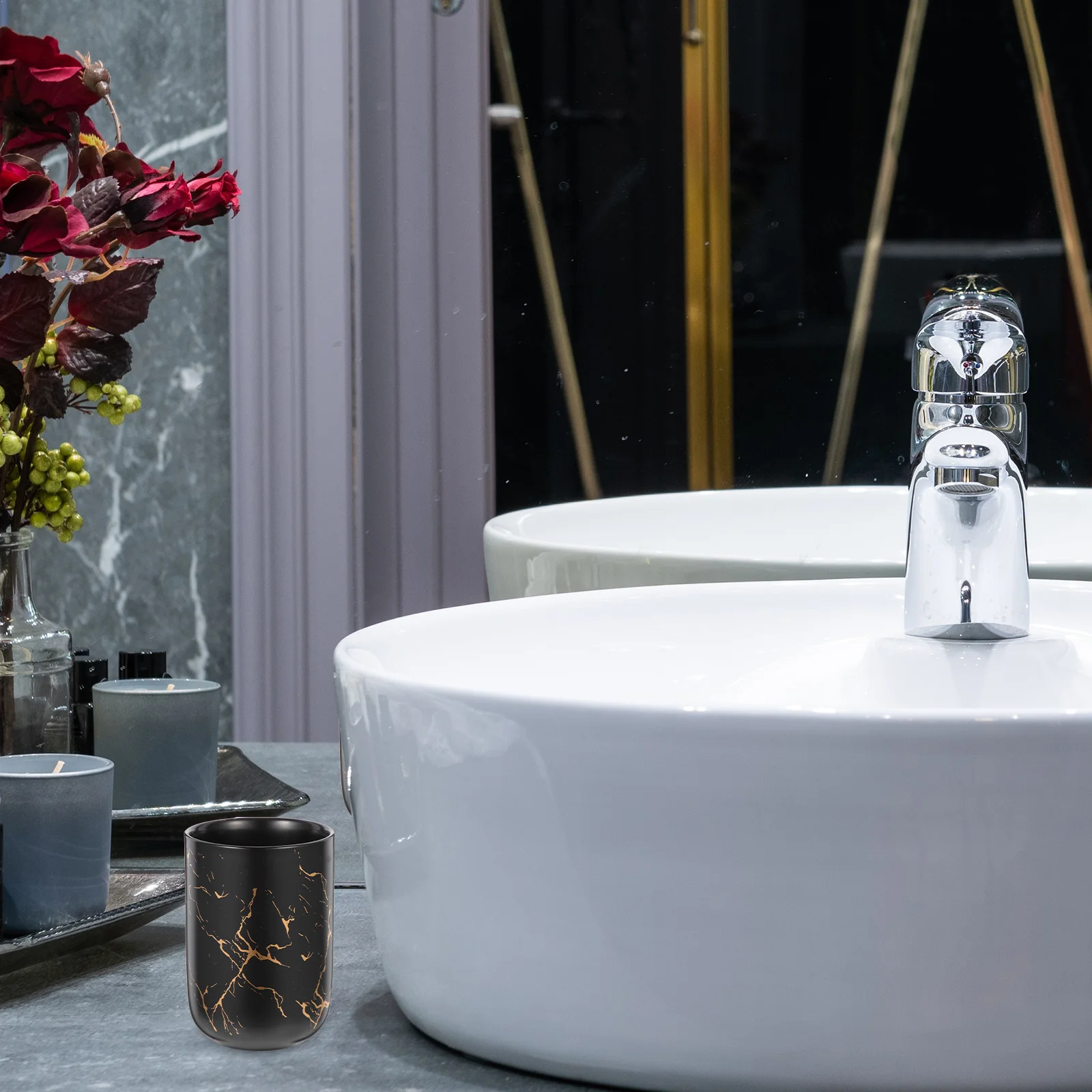 

Чашки для полоскания рта, мрамор для ванной комнаты, керамический органайзер для хранения мрамор, держатель для зубных щеток, простая жидкость для полоскания рта, чистка воды