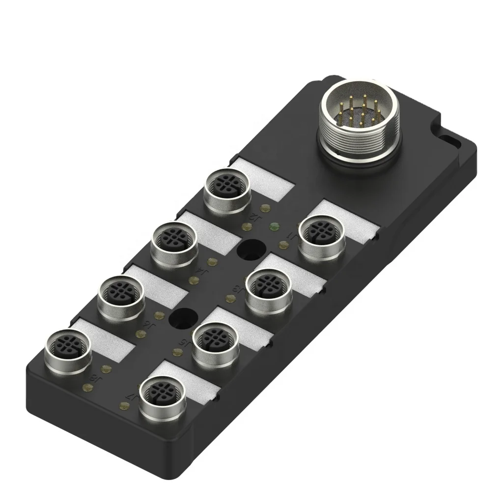 M12 8 Ports Single Double signal Optical Distribution Box with M23 Vertical Connection