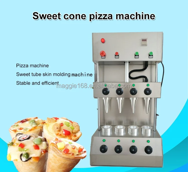 110V 220V 2.6kW Pizza Cone Making Machine Stainless Steel 4 Mould Upper and lower aluminum molds Cone  Pizza Making Machine