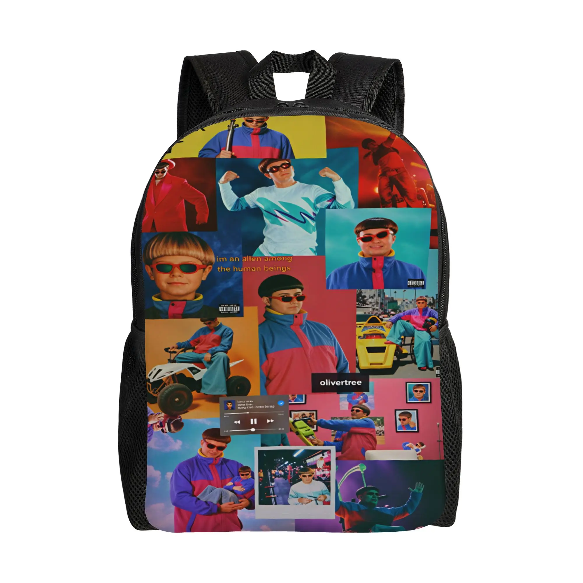 oliver tree life goes on Backpack  Modern Backpacks Student Unisex Workout Print High School Bags Custom Rucksack