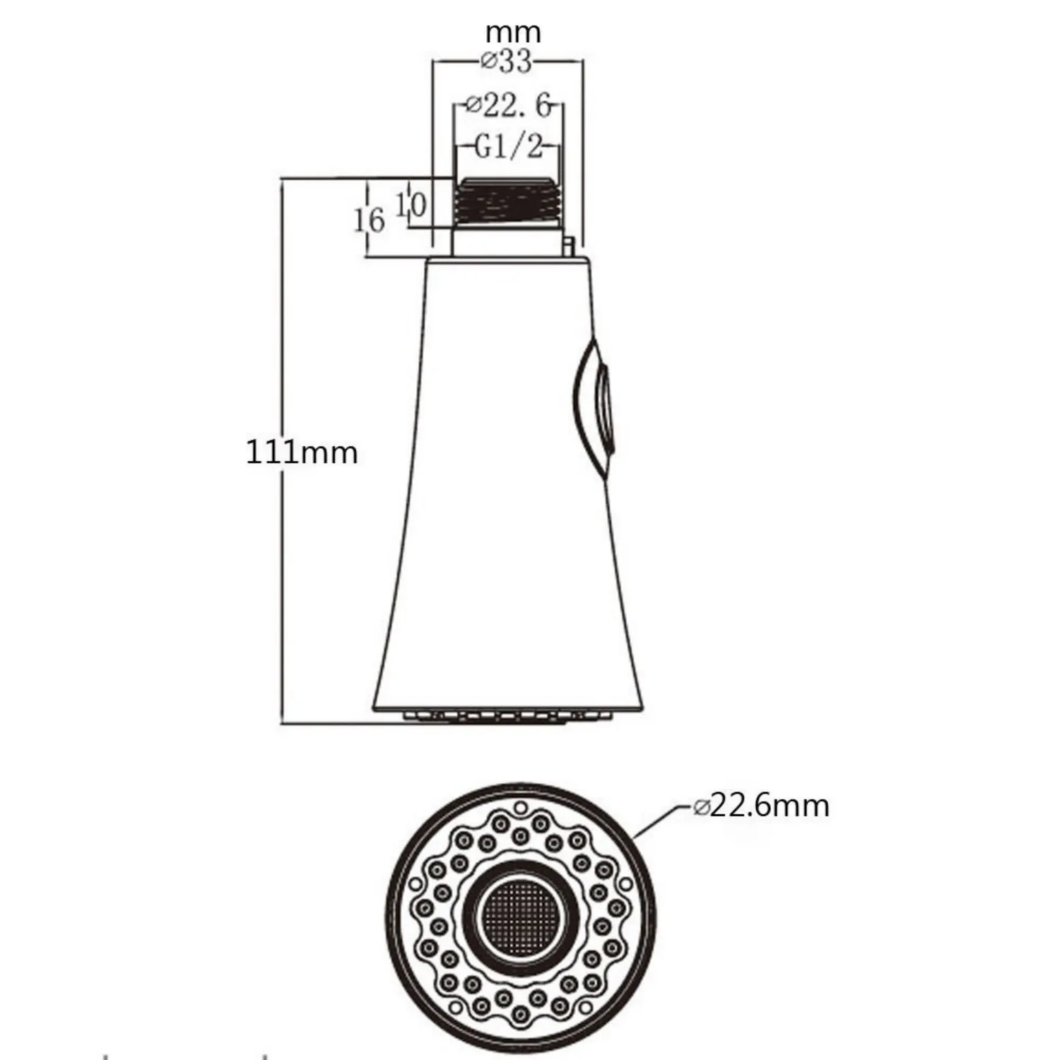 Faucet accessories pull head hot and cold dual-mode shower nozzle kitchen dish basin faucet can pull small shower.