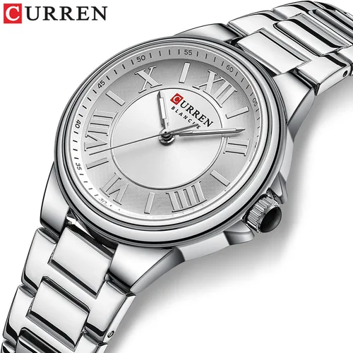 Reloj CURREN 9091 con accesorios de moda para mujer, pulsera elegante de marca de lujo, reloj de cuarzo resistente al agua para mujer, reloj táctil