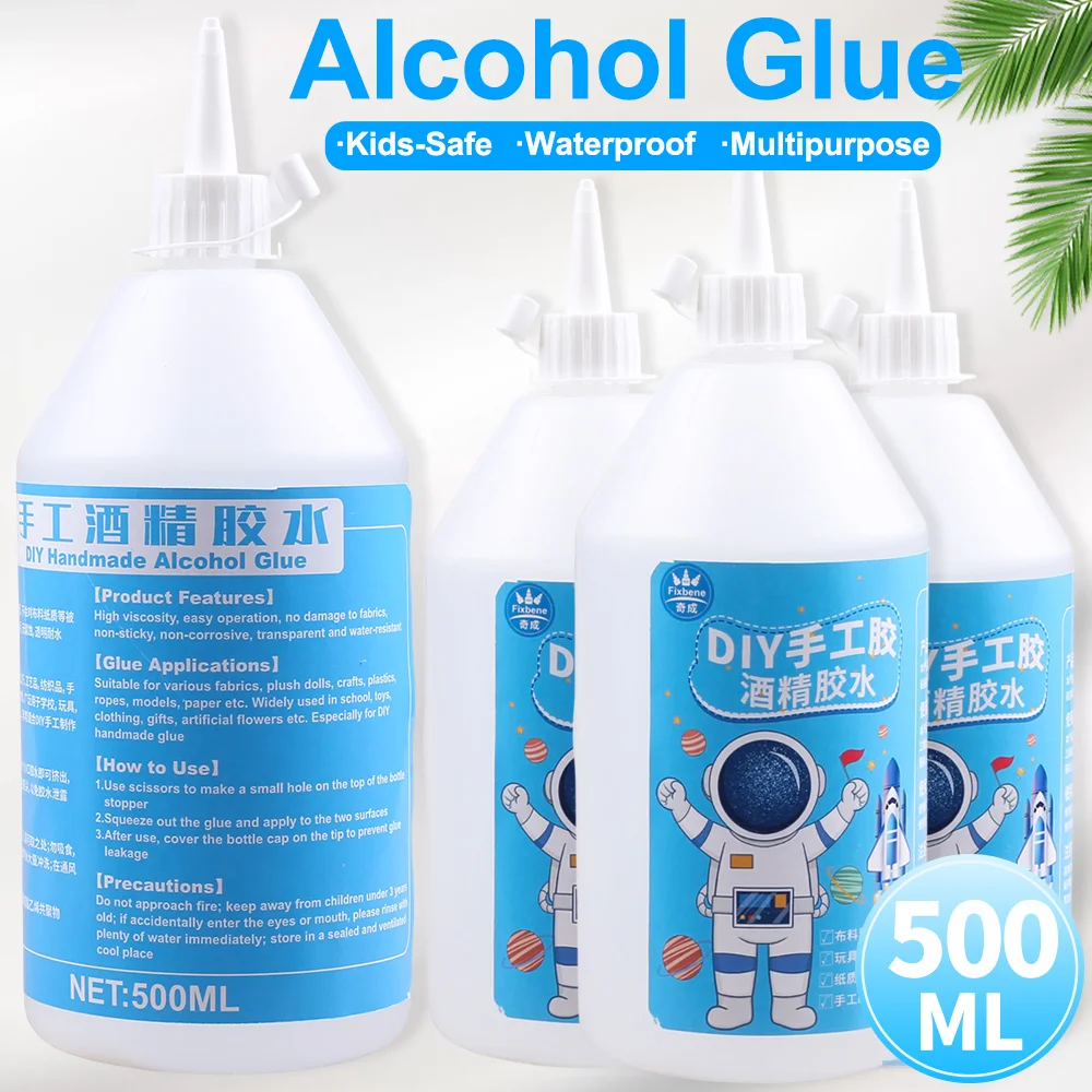 500ML Liquid Alcohol Glue Adhesive Strong Scrapbooking Fabric Craft Super Textile Clothing Miniature Models Plastic Wood Repair