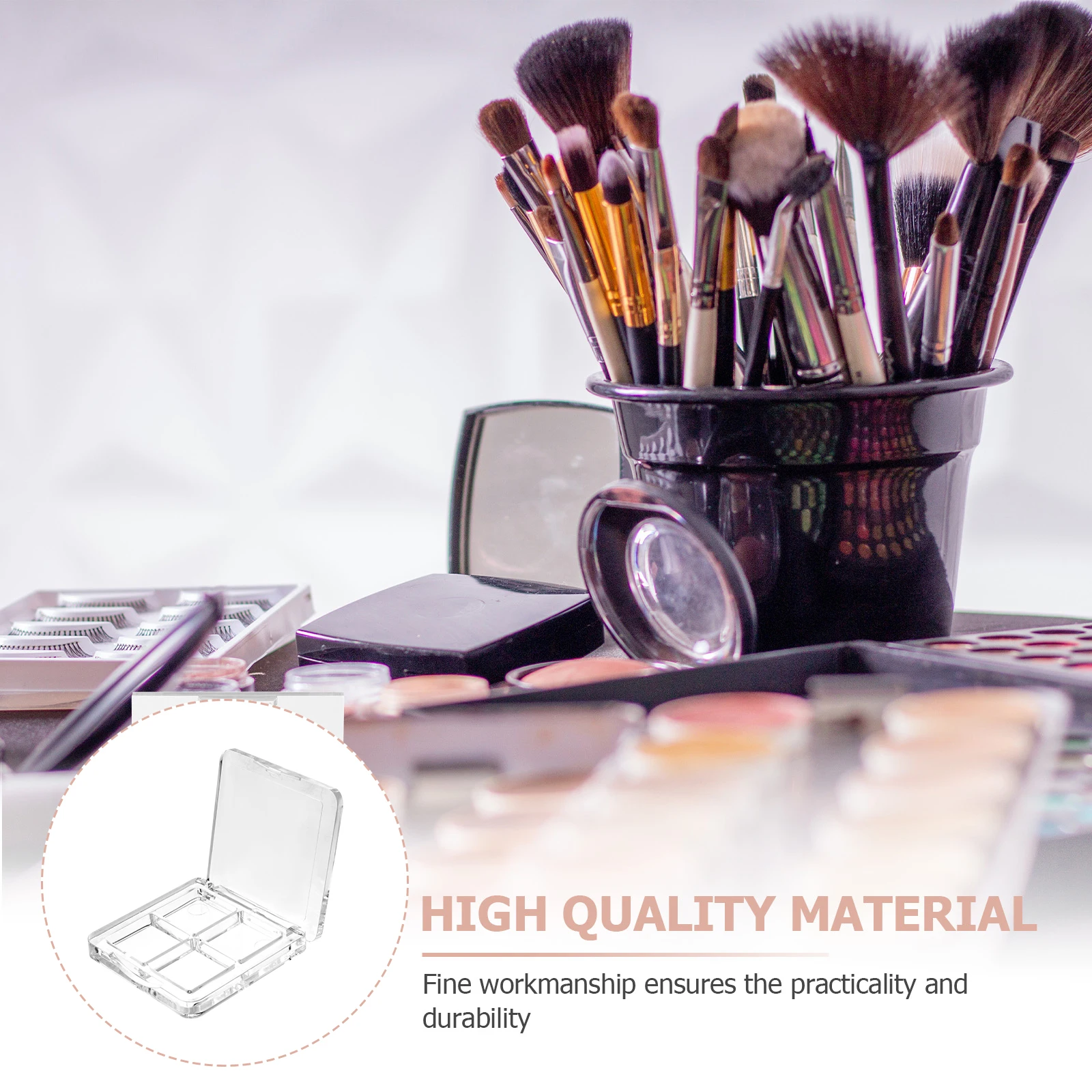 

2Pcs Eyeshadow Palette Empty Eye Shadow Box DIY 4 Grid Container for Makeup Storage Women Ladies Empty Eyeshadow Dish