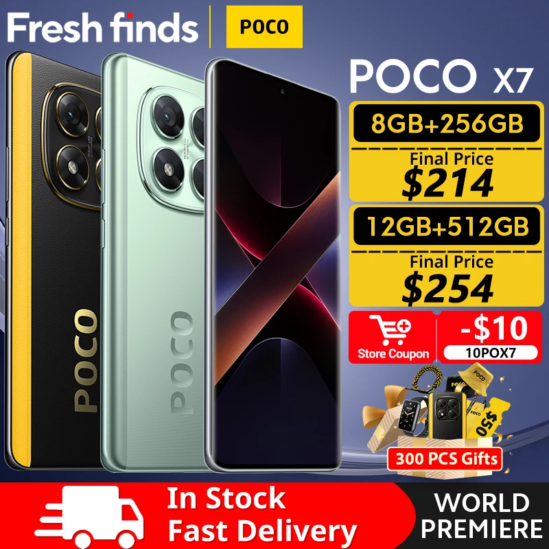 Versão global poco x7 smartphone 6.67 "crystalres 1.5k flow amoled display curvo 50mp câmera principal 45w turbo carregamento nfc