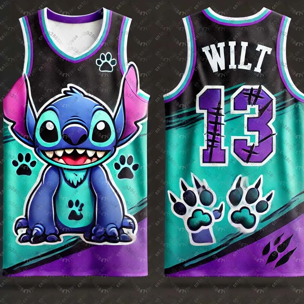 CHATGPT تصميم الأولاد الرجال ثلاثية الأبعاد المطبوعة الكرتون غرزة Wilt 13 تدريب المرأة الرياضة سترة دون أكمام كرة السلة تانك القمم