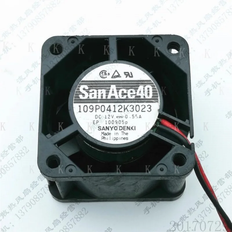 

C for Sanyo 109P0412K3023 4028 DC12V 0.55A 2-Wire Cooling Fan