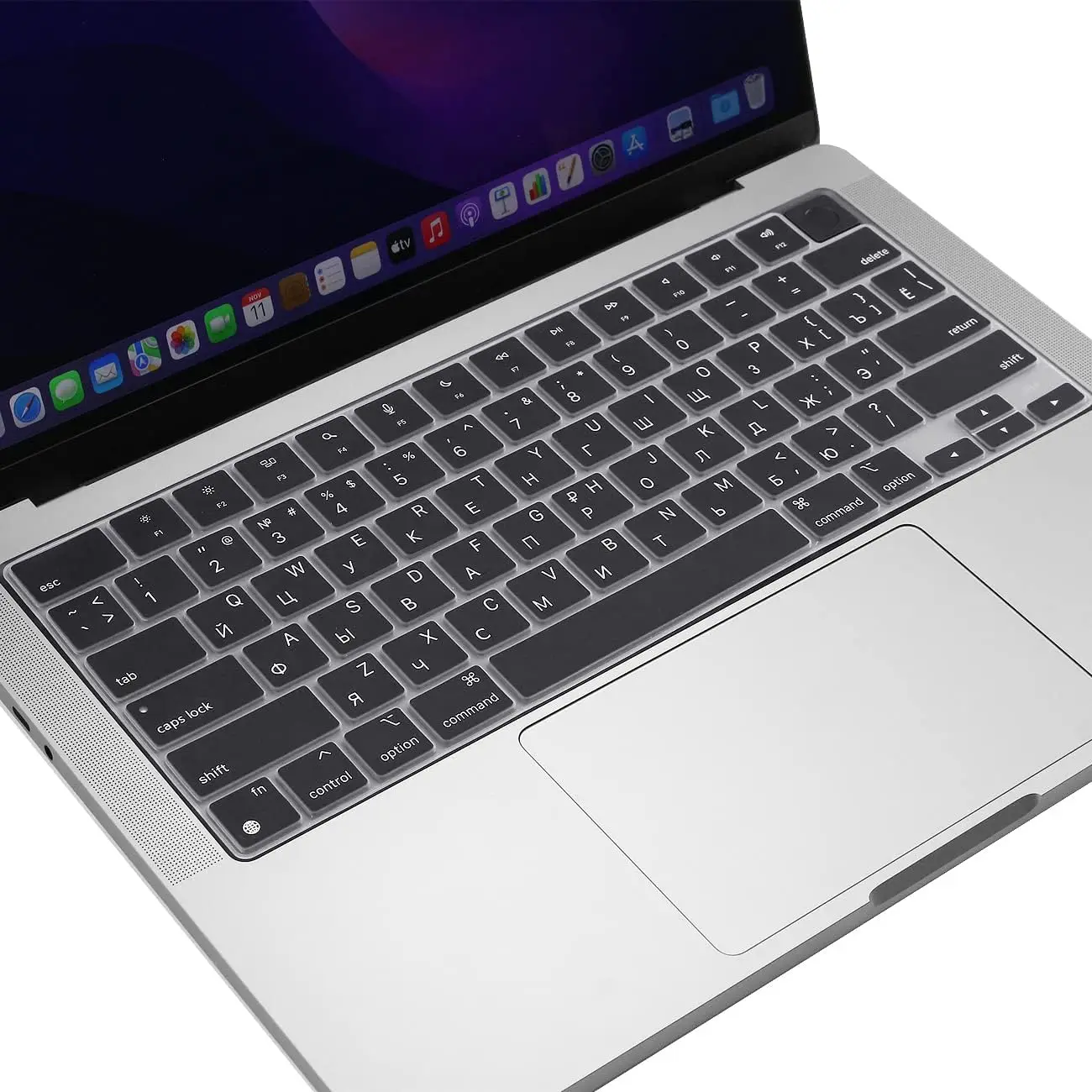 

Многоязычная защита клавиатуры, совместимая с MacBook Air/Pro M1-M4 A2779, A2442, A3241 | Арабские макеты, FR, RU, ES, IT