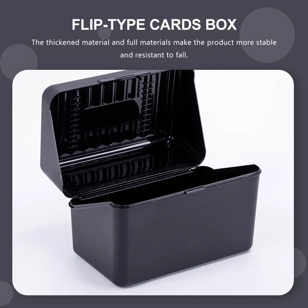 

2 Pcs Visiting Photo Business Card Storage Box Case Plastic Cards Stand Black Container