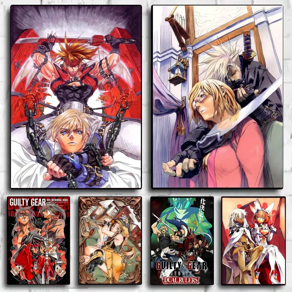 Anime Game G_Guilty Gear Poster Decorative Wall Art Stickers Mural Photo Print for Home Living Room Hallway Decor