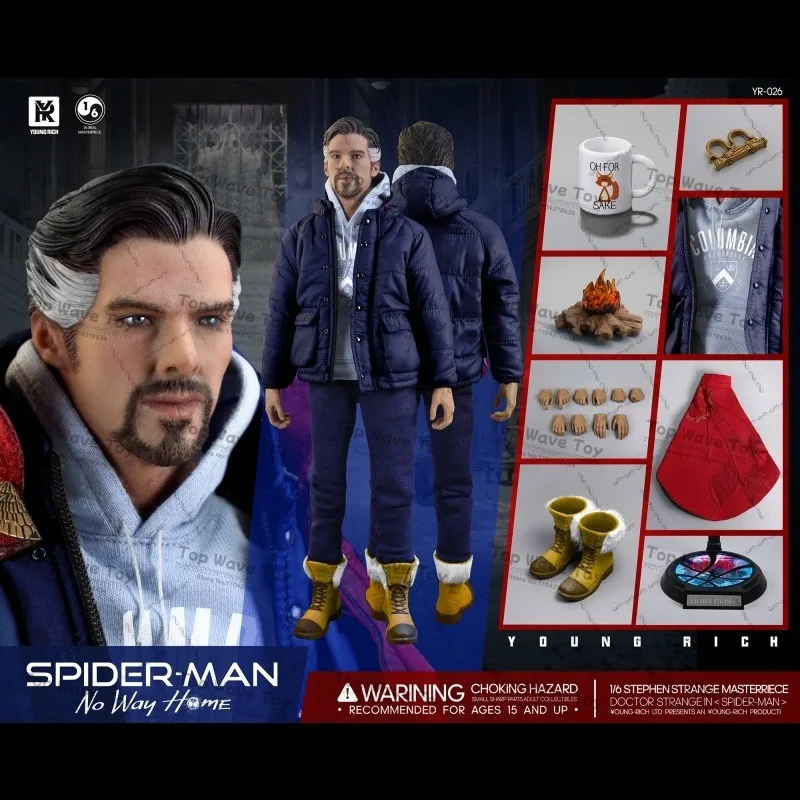 Novo estoque youngrich brinquedos yr026 1/6 doutor estranho pano figura de ação spiderman no way home filme 12 "conjunto completo soldado masculino