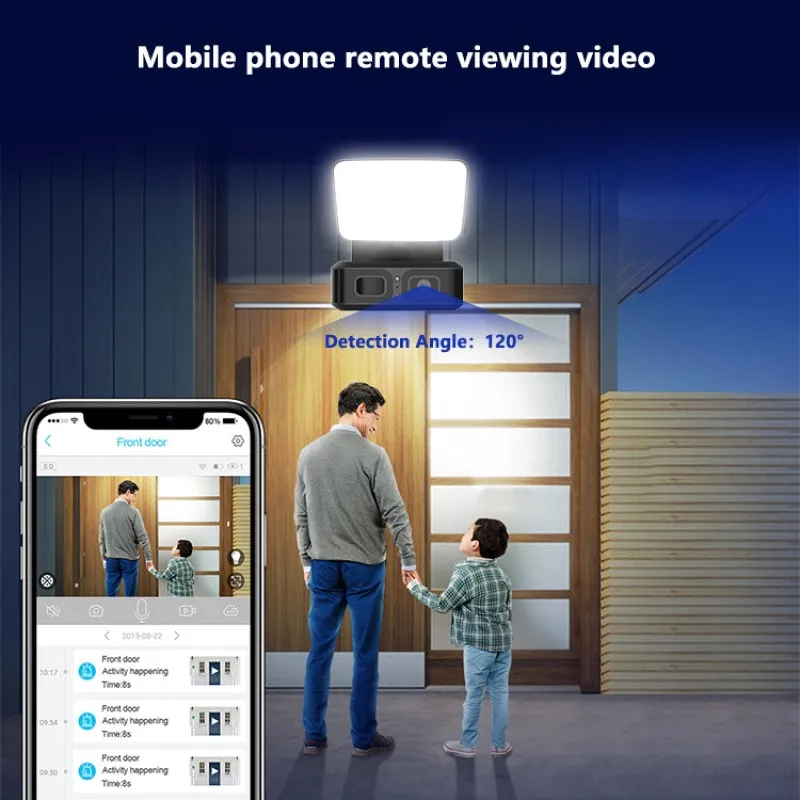 Outdoor Solar Monitoring Ball Camera Wireless Black Light Full Color Infrared 1080P PIR Humanoid Detection Waterproof