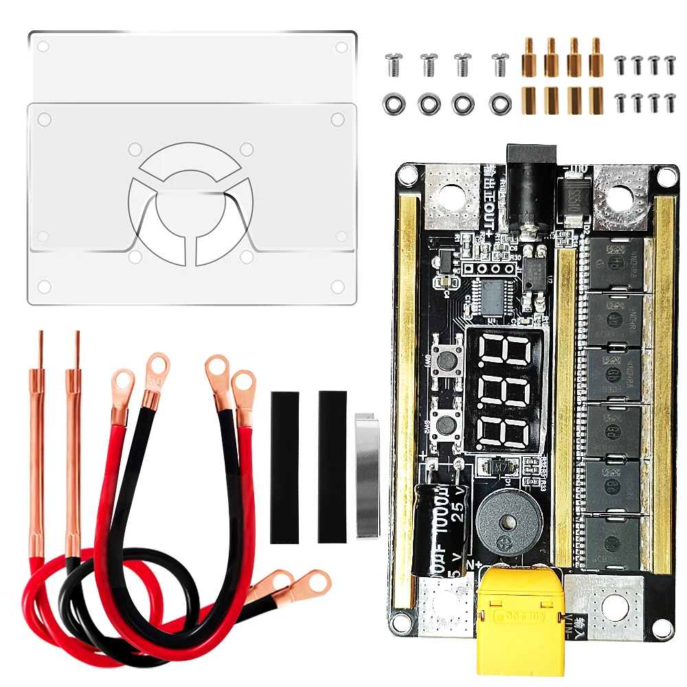 99 Gears 8V-24V Spot Welder Kit Digital Power Adjustable Spot Welding Pen Control Board Nickel Sheet For 18650 Lithium Battery