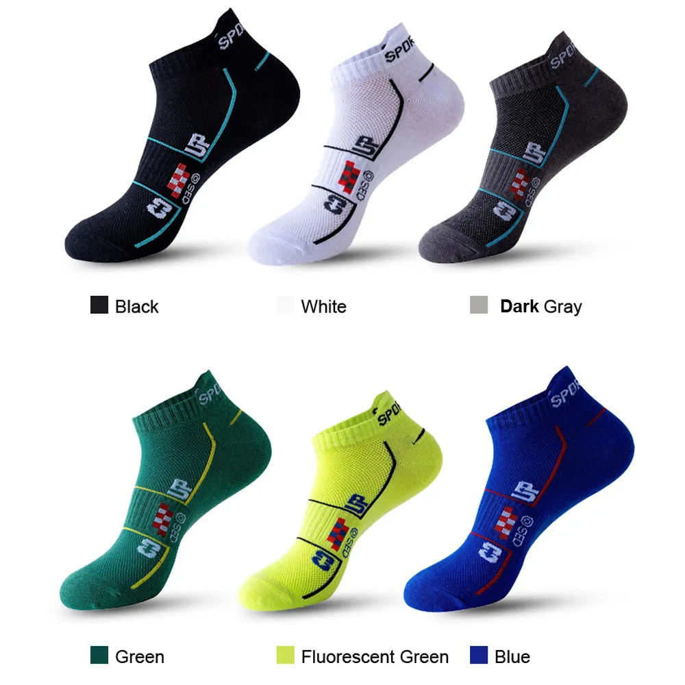 6 Pairs Ankle Socks Men Cotton Sport Running Socks High Quality Thin Casual Mesh Breathable Fashion Letter Stripe Short Socks