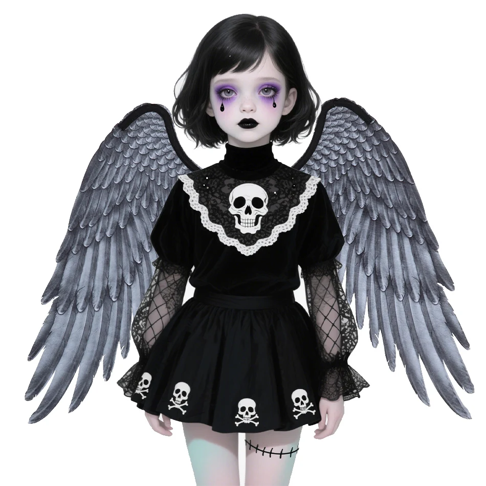

Halloween 3D Angel Wings Costume With Elastic Straps Halloween Party Mardi Gras Feather Wing Adult Kids Evil Cosplay Accessories