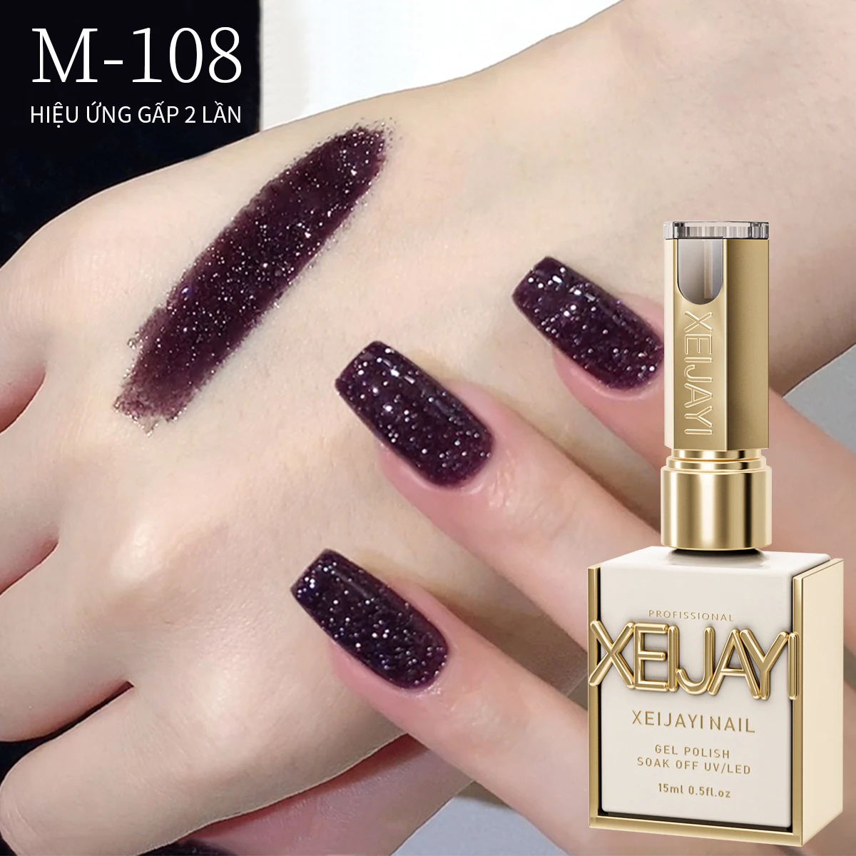 1 Stück 15 ml rotbrauner Gel-Nagellack-Starter, reiner Soak Off, kein Abwischen, geeignet für alle Jahreszeiten