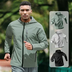 Men's Windproof Jacket Sports Running Training Coat for Spring Autumn, Waterproof Rainproof Quick-Dry Cycling Hiking Windbreaker