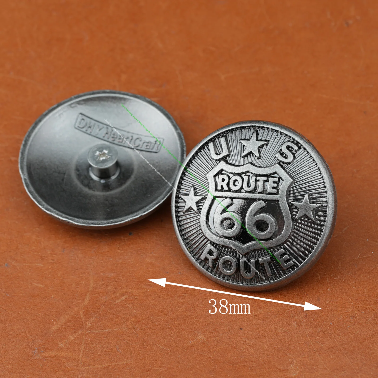 6Pcs 38Mm Vintage Silver Heavy - Leatherwork Hardware ulasan dan harga