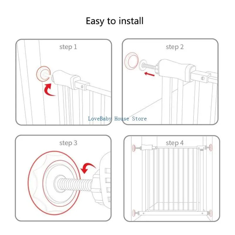 4 قطع من BX0D واقي جداري لبوابة السلالم لبوابة الأطفال ووسادة حماية للحائط لباب بوابة الضغط #3
