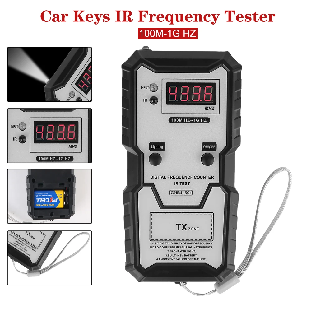 

100M-1GHZ For Car Keys Remote Controller Electronic IR Frequence Counter Test Infrared Frequency Tester Measure Instrument