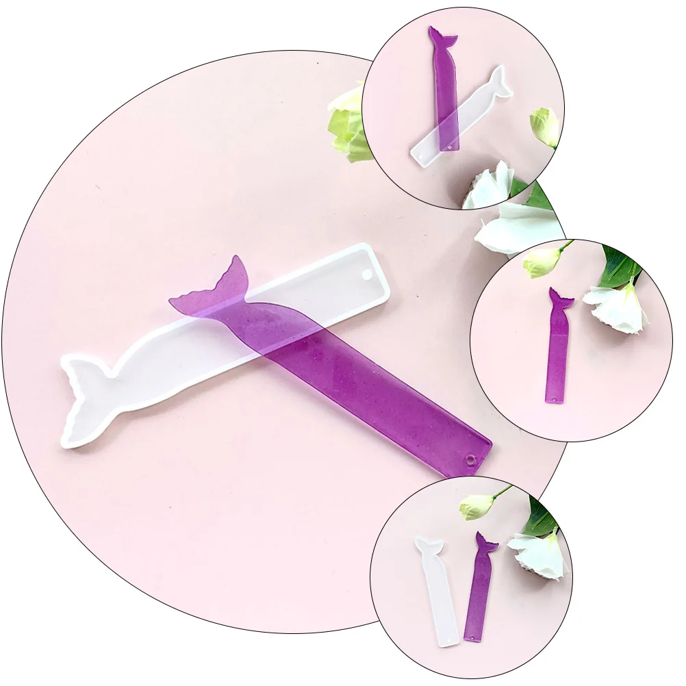 

2 Pcs Fishtail Bookmark Mold Colorful Molds Diy Crystal Making Casting Silica Gel Easy to Clean