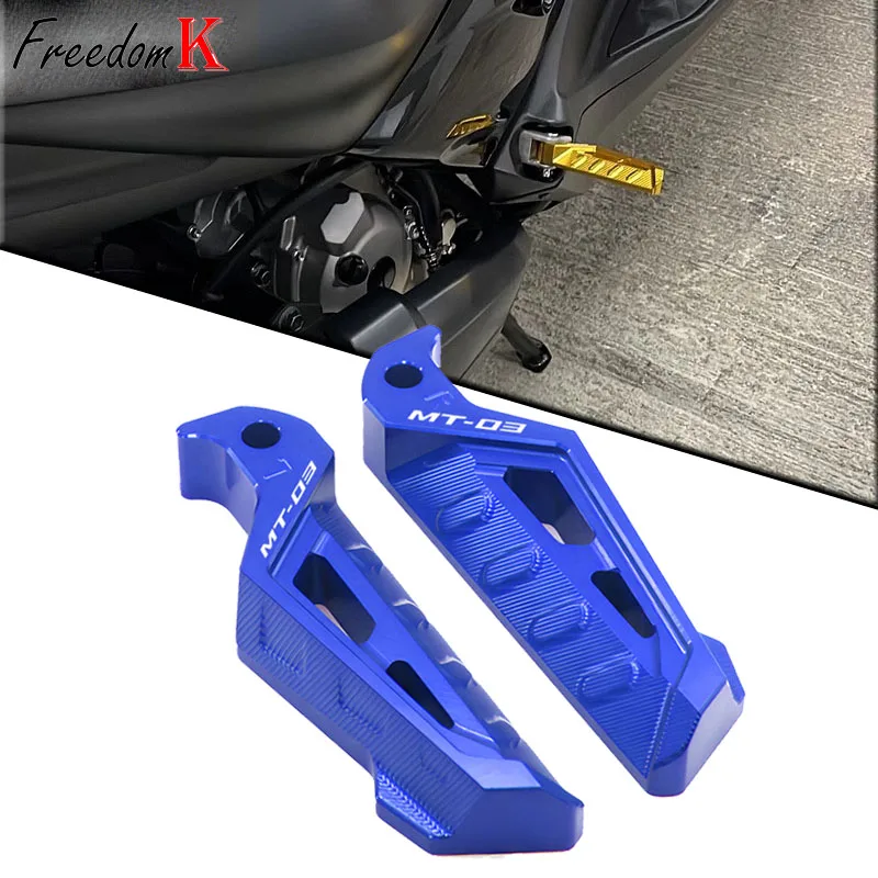 CNC Aluminum Rear Passenger Foot Peg Footrests Motorcycle Accessories For YAMAHA MT-03 MT 03 MT03 2017 2018 2019 2020 2021 2022