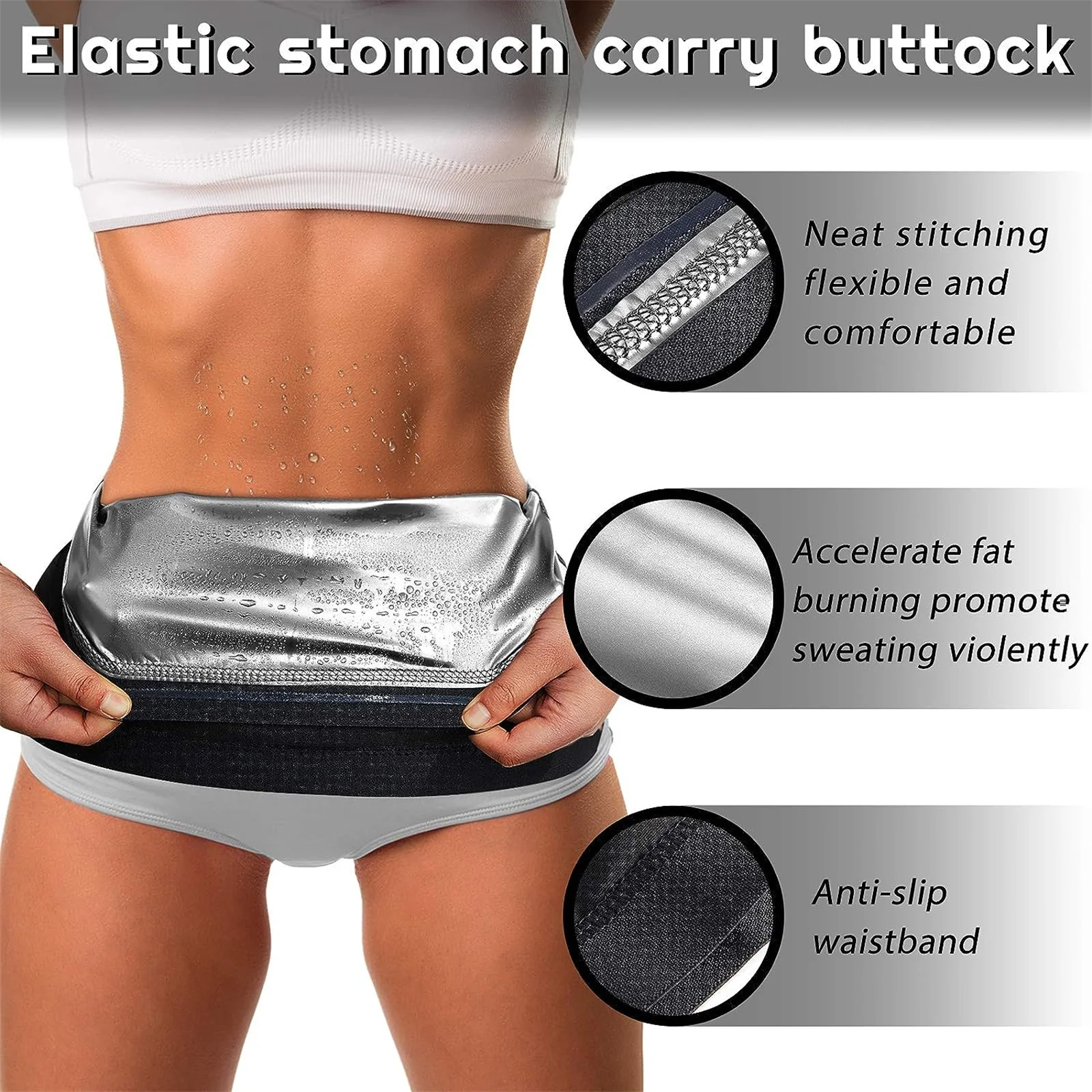 1pcs Women Waist Trimmer Sauna Sweat Wrap Belt Band for Workout Exercise Bodybuilding Lower Sauna Suit Sweat Belt Belly