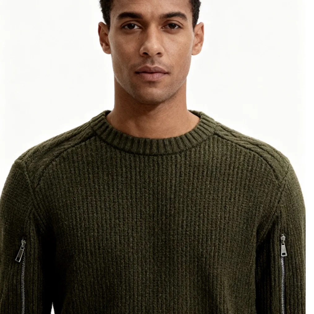 

Мягкий, приятный к телу мужской свитер в американском ретро-стиле, универсальный, модный, городской, с длинным рукавом, круглым вырезом, теплый.