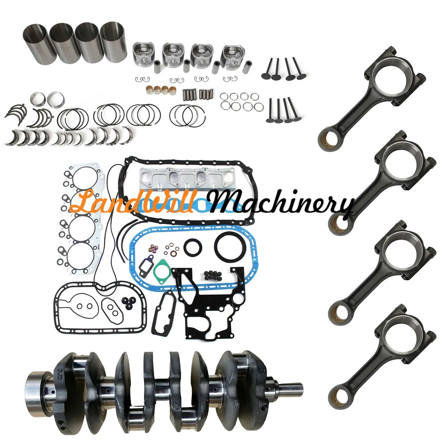 Overhaul Rebuild Kit Connecting Rod + Crankshaft Fits For Isuzu 4JG2T Engine