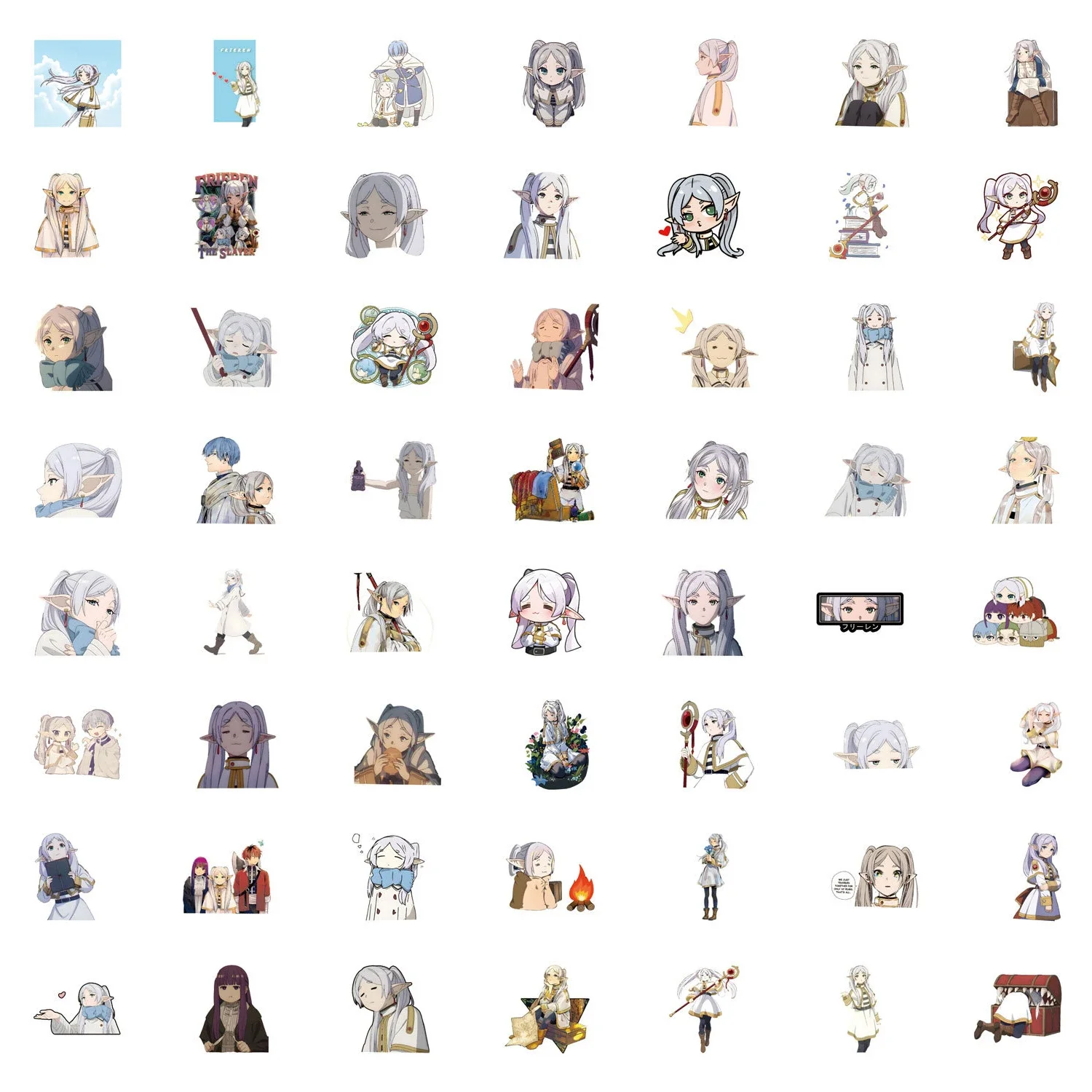 60 pçs dos desenhos animados anime frieren além do fim da jornada adesivo o florian enterrado graffiti decorativo água decalque de vidro brinquedos presentes