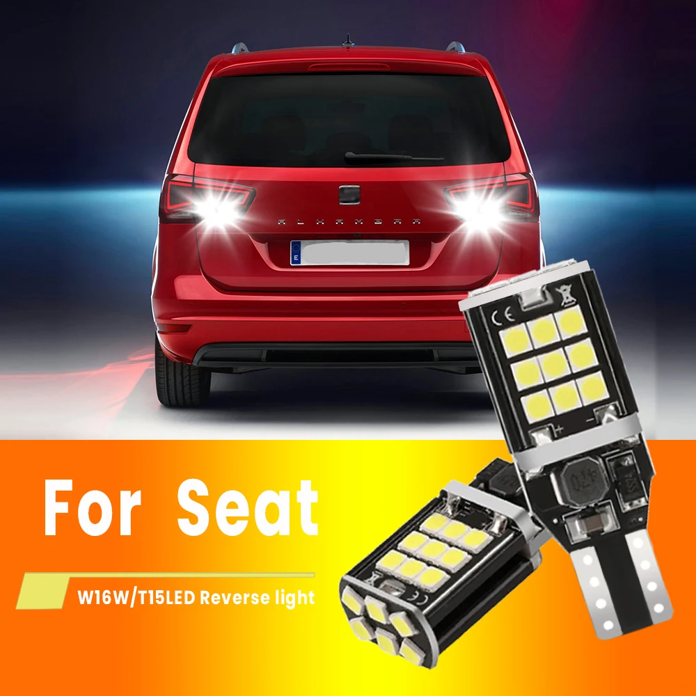 2x For Seat Alhambra 2001 2002 2003 2004 2005 2006 LED Reverse Light Blub Lamp W16W T15 921 Canbus White