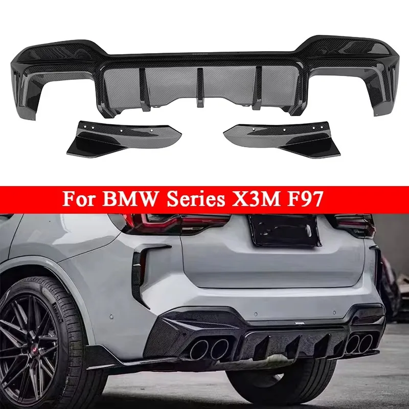 For BMW X3M F97 2022+ Carbon Fiber Back lip Rear Lip Diffuser Back Bumper Diffuser Spoiler Separator Back lip Upgrade body kit