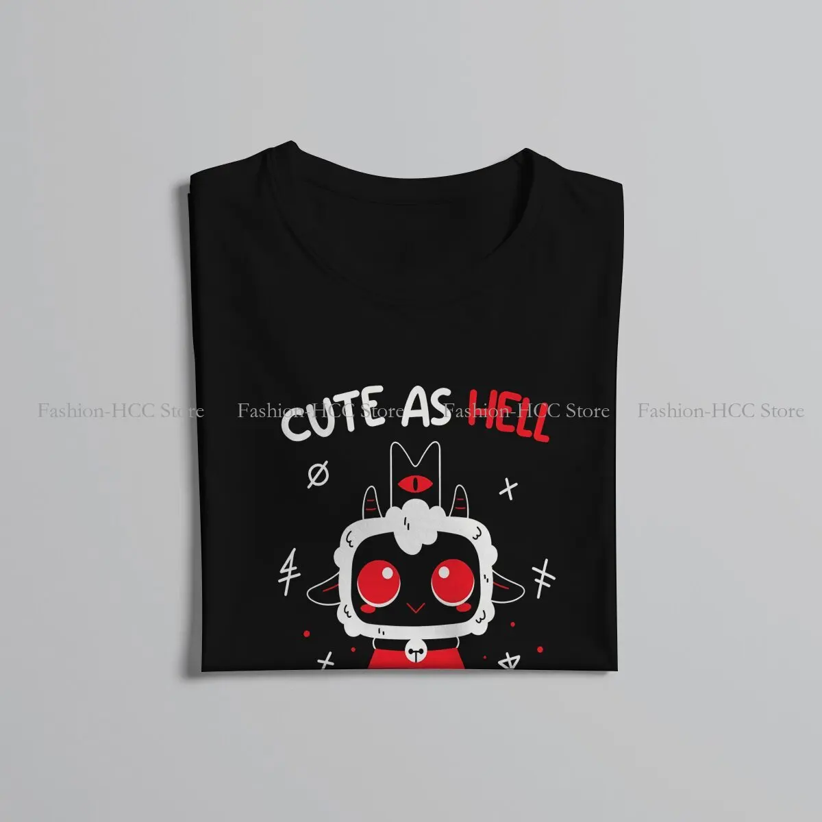 Cult of The Lamb Goat Game Polyester TShirt for Men Cute As Hell Basic Summer Tee T Shirt Novelty New Design image 5