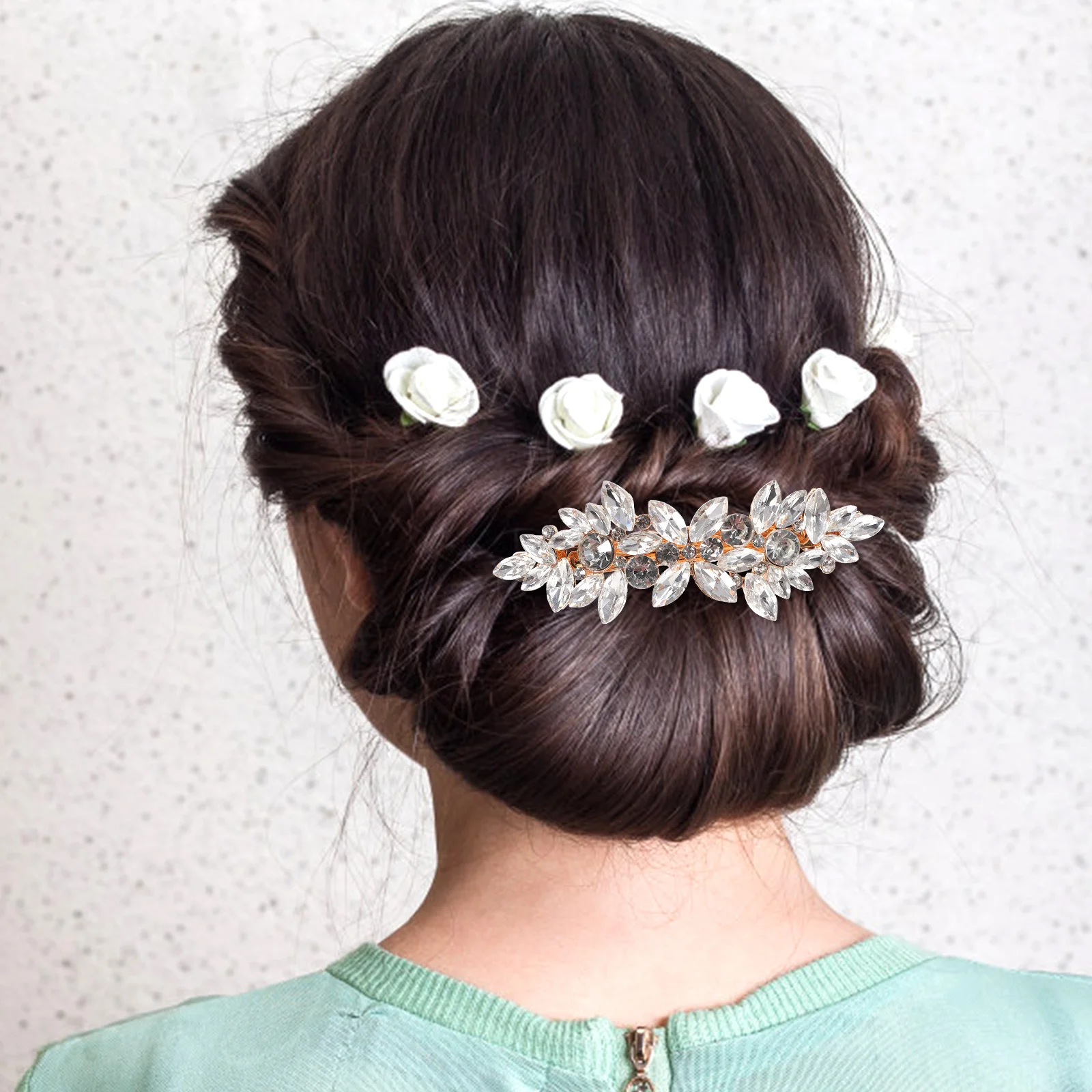 

2 Pieces Clips for Women Bridal Accessories Bling Thick Rhinestones Hair Clip Rhinestones Hair Clips For Women Styling