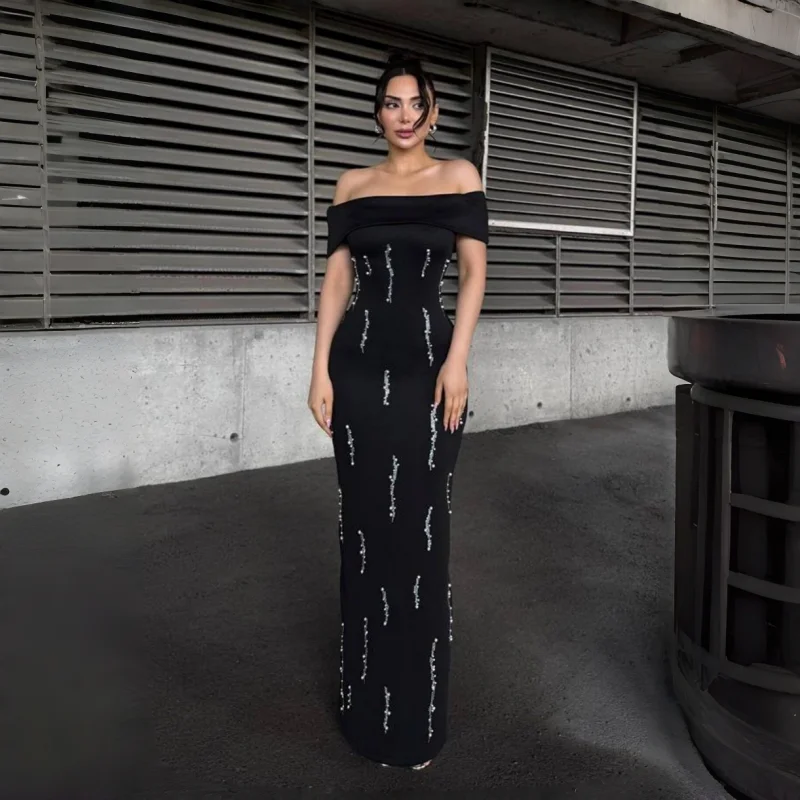 

New Attractive Sheath Dresses for Bride's Mother Off the Shoulder Satin Zipper Vestido Para Madre De La Novia Customized