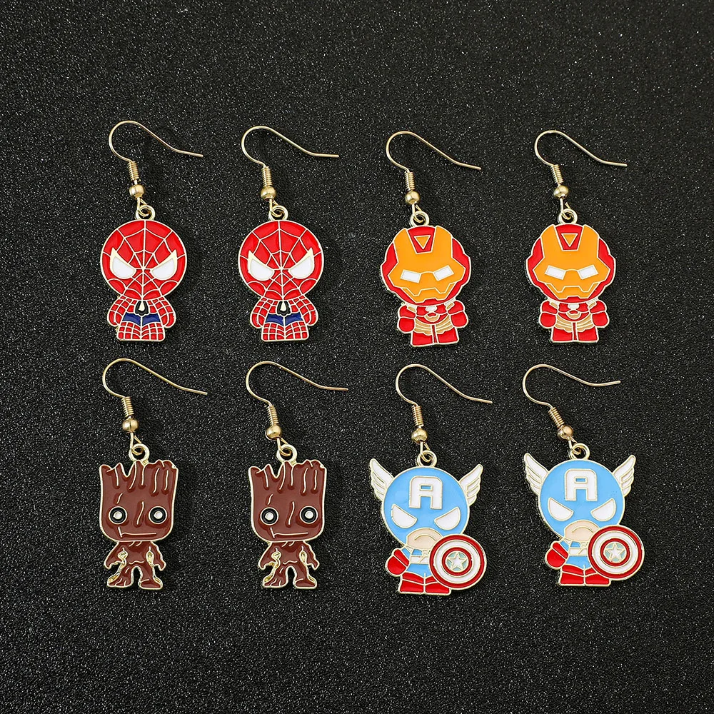 Marvel Movie Avengers Earrings Super Heroes Spider-Man Pendant Earrings For Girls Cosplay Party Jewellery Gifts