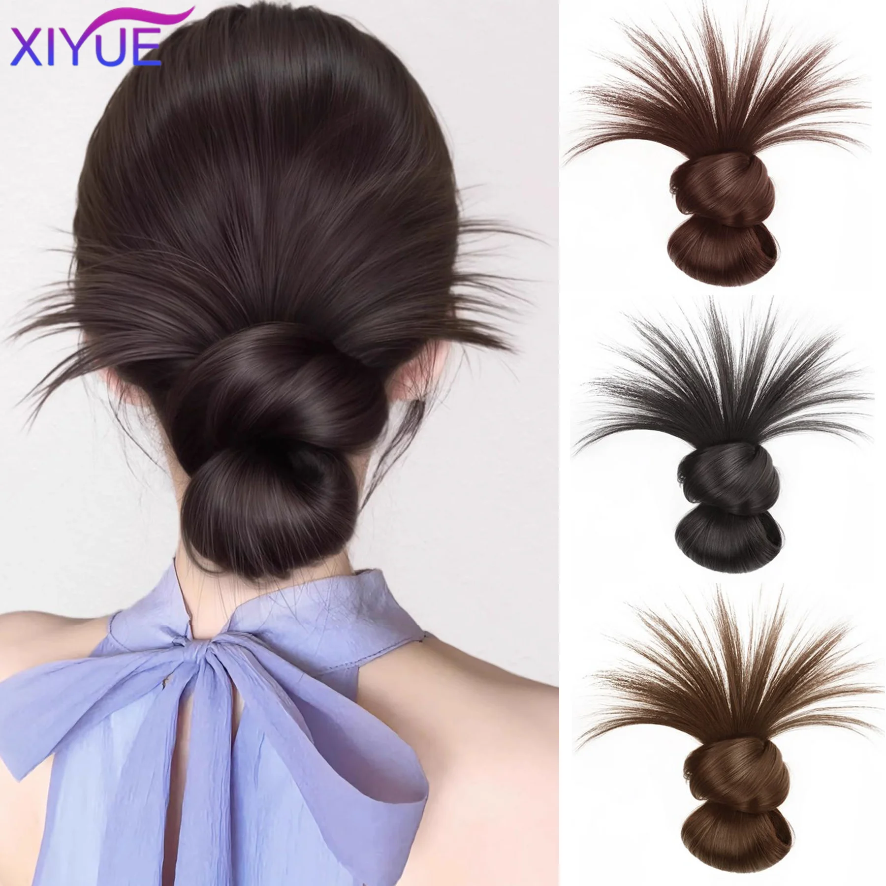 

Women Half-tie Hair Claw Feather Shuttlecock Head Lazy Meatball Head Crab Clip Wig Catch Clip High Ponytail Hair Accessories